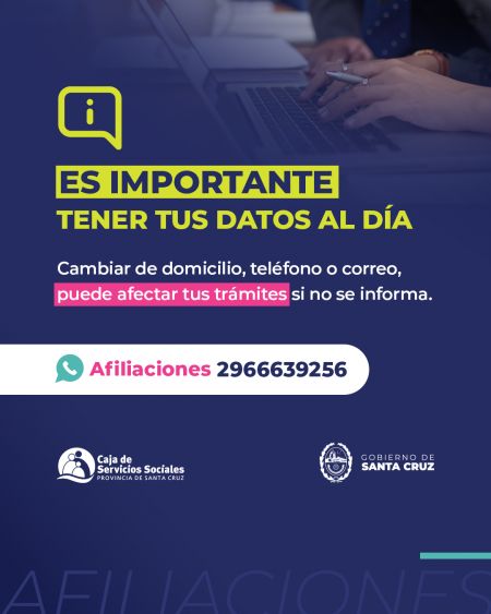 noticiaspuertosantacruz.com.ar - Imagen extraida de: https://noticias.santacruz.gob.ar/gestion/entes-provinciales/caja-de-servicios-sociales/item/32628-la-caja-de-servicios-sociales-recuerda-la-importancia-de-mantener-actualizados-los-datos-de-afiliacion