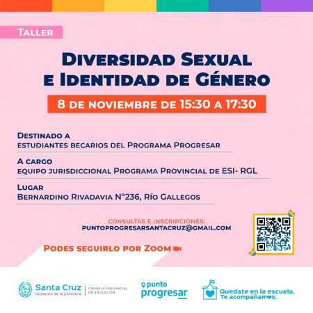 Convocan a participar del Taller “Diversidad Sexual e Identidad de Género”