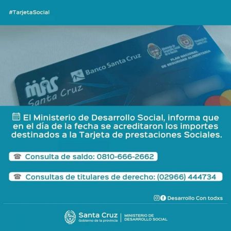 Comunicado: Pago de Tarjeta de Prestaciones Sociales