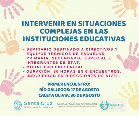 El CPE brindará Seminario-taller sobre intervención en situaciones complejas en la escuela