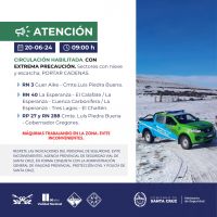 Estas son las rutas que se encuentran habilitadas desde las 9:00 para circular en Santa Cruz