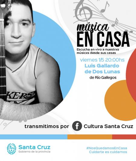 “Música en la Casa”: Presentará mañana a Luis Gallardo de Dos Lunas