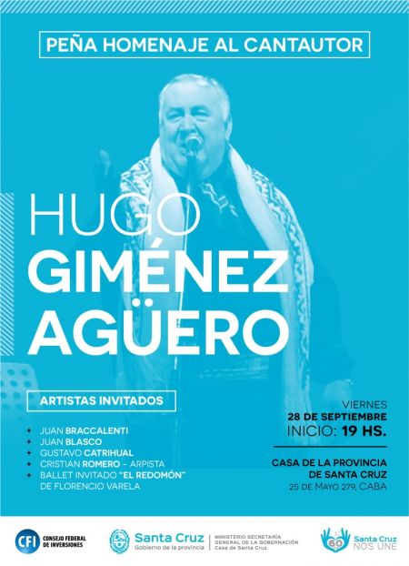 Casa de Santa Cruz realizará la Peña Folklórica Hugo Giménez Agüero