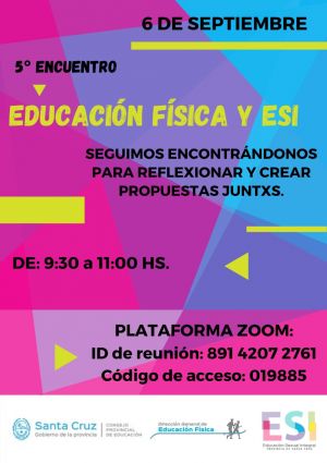 El próximo lunes se realizará el 5º Encuentro de Educación Física y Educación Sexual Integral