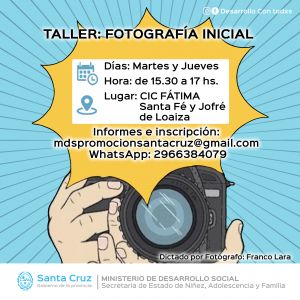 Desarrollo Social invita a talleres de fotografía y danzas para jóvenes