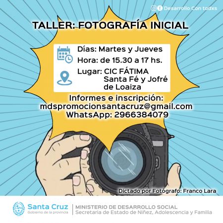 Desarrollo Social invita a talleres de fotografía y danzas para jóvenes