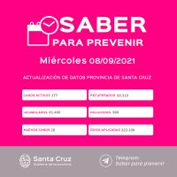 Saber Para Prevenir | Informe Epidemiológico | Miércoles 8 de septiembre