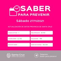 Saber Para Prevenir | Informe Epidemiológico | Sábado 27 de noviembre