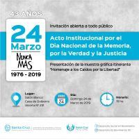 Acto institucional por el Día de la Memoria, por la Verdad y la Justicia