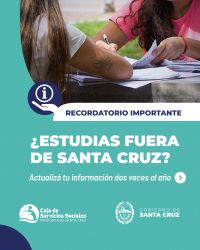 Recordatorio para afiliados estudiantes que residen fuera de Santa Cruz