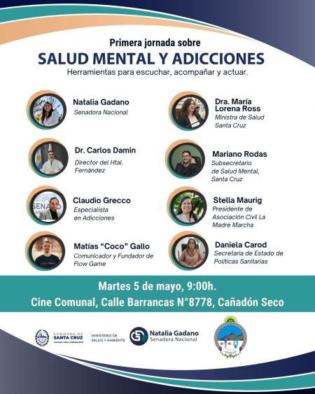 Salud declaró de interés ministerial la primera jornada sobre salud mental y adicciones en Cañadón Seco