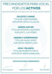 Se encuentran exhibidas las listas de precandidatos para las vocalías de la CSS