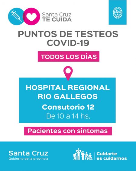Saber para Prevenir: Conocé los puntos fijos de testeos y vacunación contra el COVID – 19 en Río Gallegos
