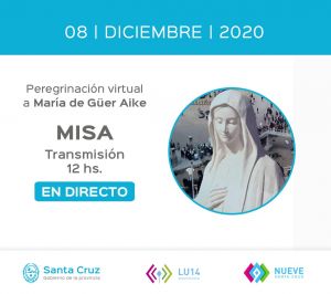 Los medios públicos de la provincia transmitirán la misa en honor a la Virgen de Güer Aike