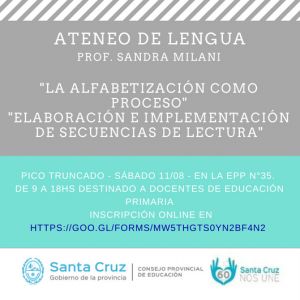 Inscripciones abiertas para Ateneo de Lengua en Pico Truncado para Educación Primaria