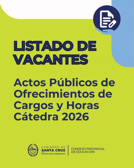 Listado de vacantes de los Actos Públicos de Ofrecimiento de Interinatos y Suplencias 2026