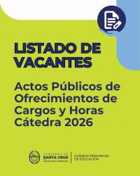Listado de vacantes de los Actos Públicos de Ofrecimiento de Interinatos y Suplencias 2026