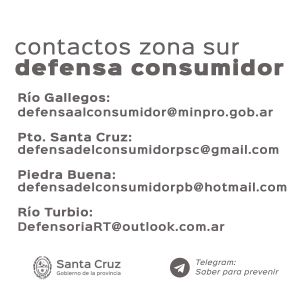 Datos de contacto de Defensa al Consumidor