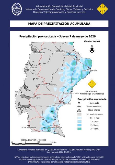 Se prevén precipitaciones y bajas temperaturas para mañana y el viernes