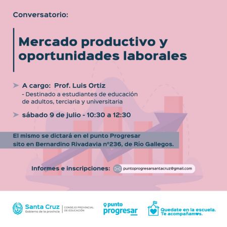 Convocan a participar del taller “Mercado productivo y oportunidades laborales”