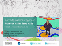 Marino Santa María dictará un curso de mosaico veneciano en el Complejo Cultural