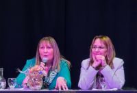 La vicepresidenta del Consejo Provincial de Educación, Esther Pucheta y la secretaria de Gestión Educativa, Adela Vera.