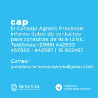 El CAP trabaja junto a productores santacruceños en el marco de la emergencia sanitaria