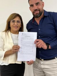 Se firmó un convenio para fortalecer el mantenimiento escolar en Cañadón Seco