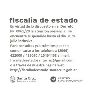 Fiscalía de Estado habilitó vías de comunicación y atención para estos días