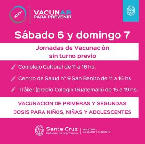 Concretarán jornadas de vacunación a demanda en Río Gallegos