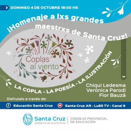 El próximo domingo se realizará el Festival en Homenaje a lxs grandes Maestrxs de Santa Cruz