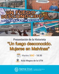 Presentarán la historieta &quot;Un fuego desconocido. Mujeres en Malvinas”