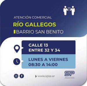 Servicios Públicos reabre su Sucursal en el Barrio San Benito de Río Gallegos