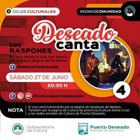#MúsicaEnCasa: Transmitirán en vivo el recital de “Los Raspones”