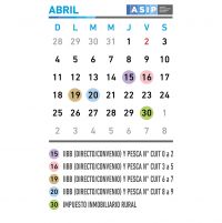 La ASIP informa el calendario de vencimientos del mes de abril 2021