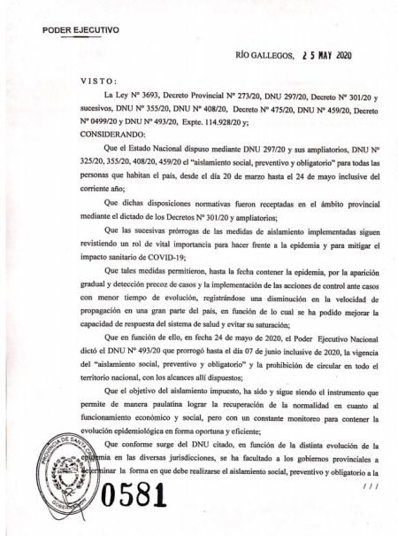 Alicia firmó el Decreto 581/20 que extiende el aislamiento social, preventivo y  obligatorio