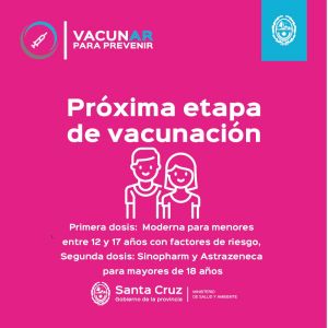 Vacunar para prevenir: Habilitan turnos para primera dosis a adolescentes con patologías graves y segundas dosis a mayores de 18 años