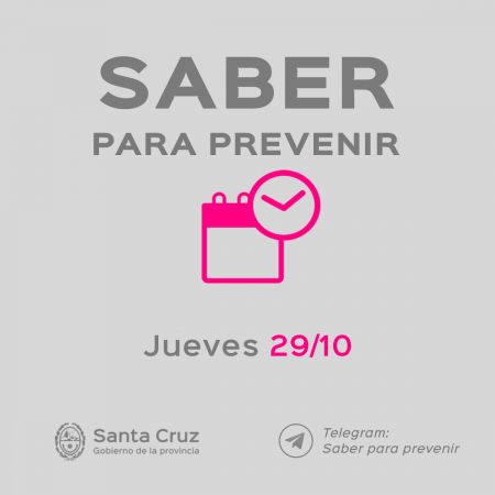 Saber para prevenir informe epidemiológico jueves 29 de octubre