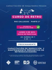 El Gobierno de Santa Cruz refuerza la formación laboral en Río Gallegos y acompaña la finalización del curso de retroexcavadora