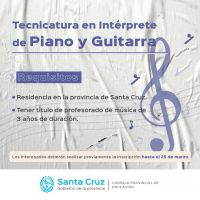 Se encuentra abierta inscripción a la Tecnicatura en Intérprete de Piano y Guitarra