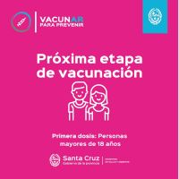 Vacunar para prevenir: Se habilitan turnos para la aplicación de primeras dosis a mayores de 18 años