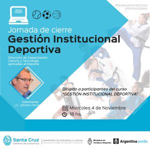 Deportes invita a participar de la última jornada del programa “Gestión institucional deportiva”