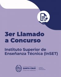 Lanzan el 3er Llamado a Concurso para la cobertura de Cargos en el InSET