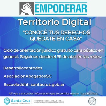 Invitan al ciclo virtual de orientación jurídica “Empoderar”