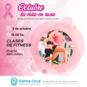 Invitan participar de actividades deportivas y recreativas en el mes de la Lucha contra el Cáncer de Mama