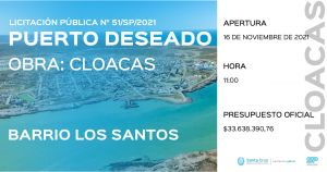 Servicios Públicos realiza el llamado a licitación para obras en Puerto Deseado y el paraje Julia Dufour