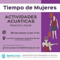 La propuesta “Tiempo de Mujeres” suma actividades acuáticas