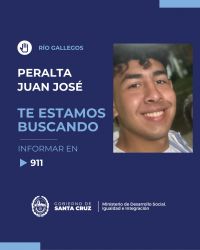 Buscan a Juan José Peralta en Río Gallegos