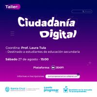 Convocan a participar del Taller de Ciudadanías Digitales