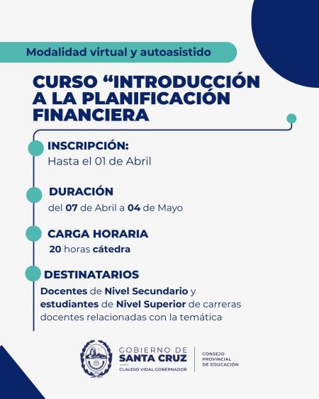 Se realizará el curso virtual “Introducción a la planificación financiera” - Edición 2026